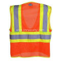 Unisex Orange High Visibility Two-Tone Work Vest